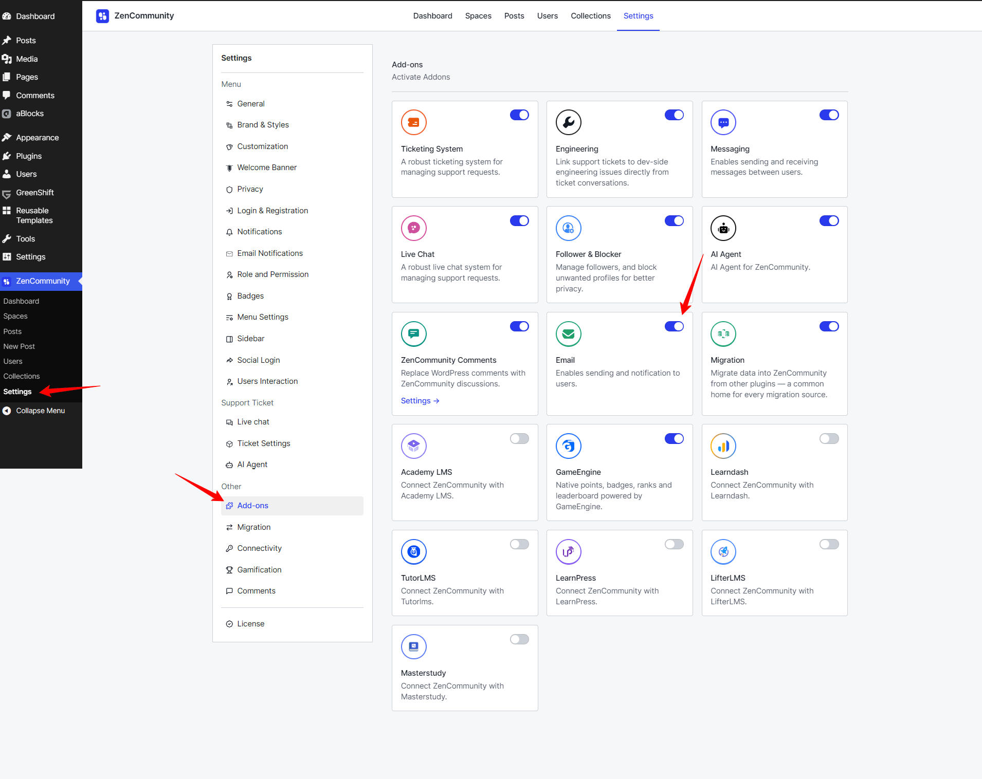 Enable Email Notification Addon