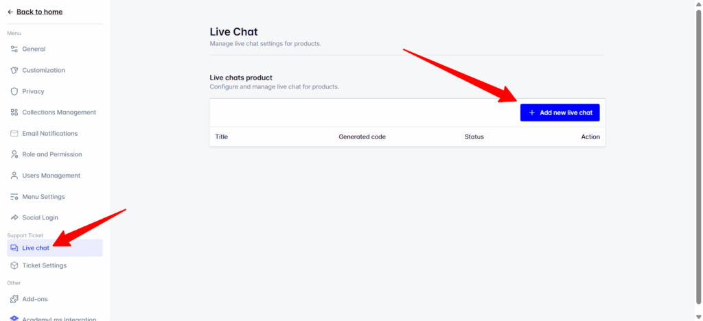 Create Live Chat Widget
