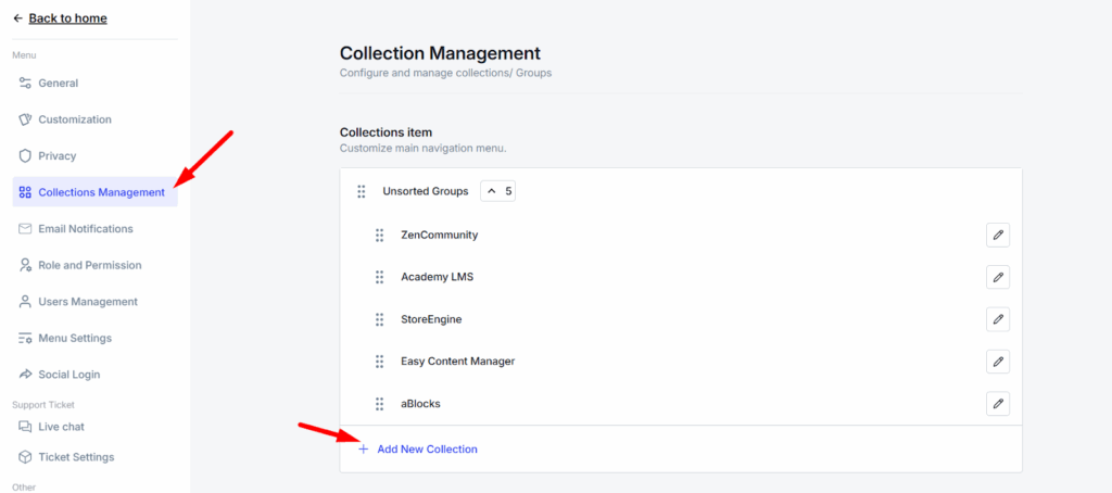 Add Collections to Organize Content