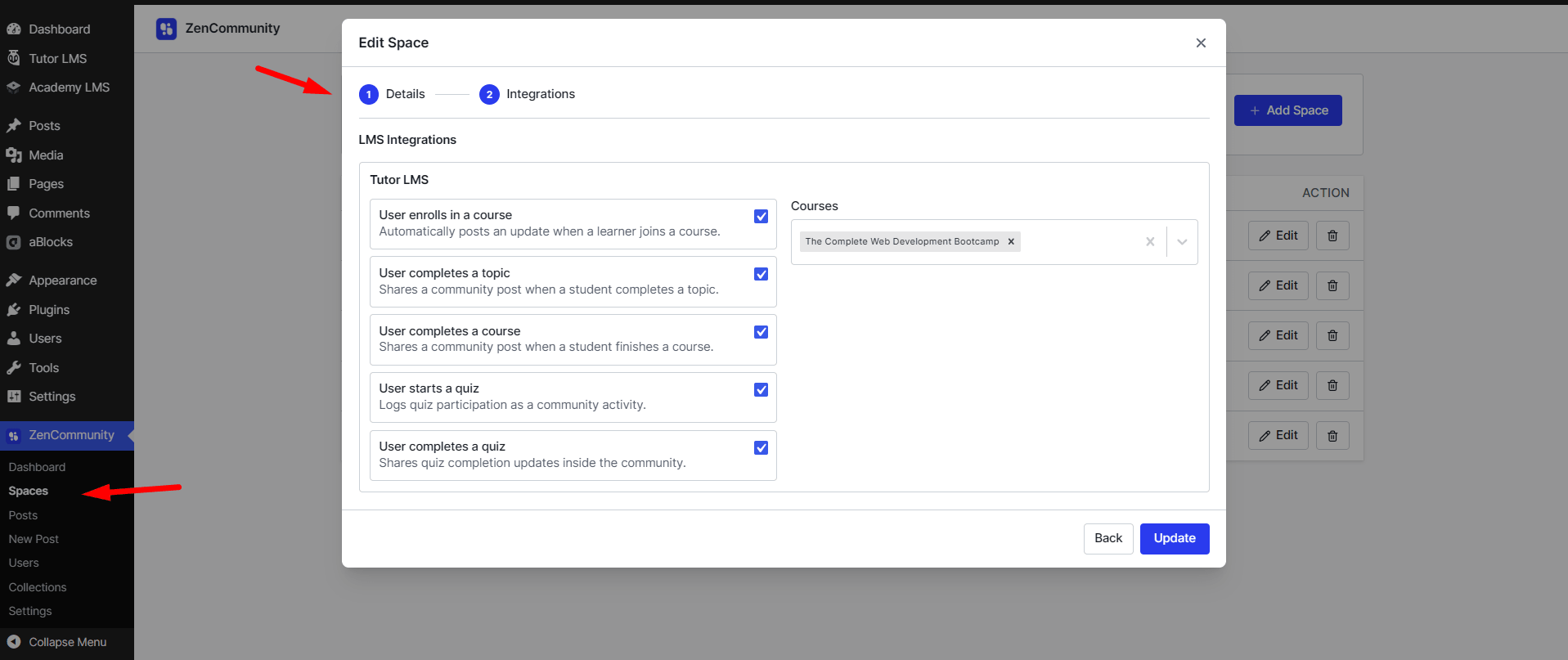 ZenCommunity Groups Setting