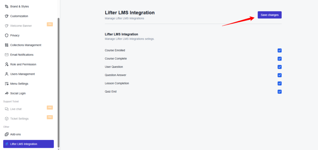 LifterLMS Intergratoin