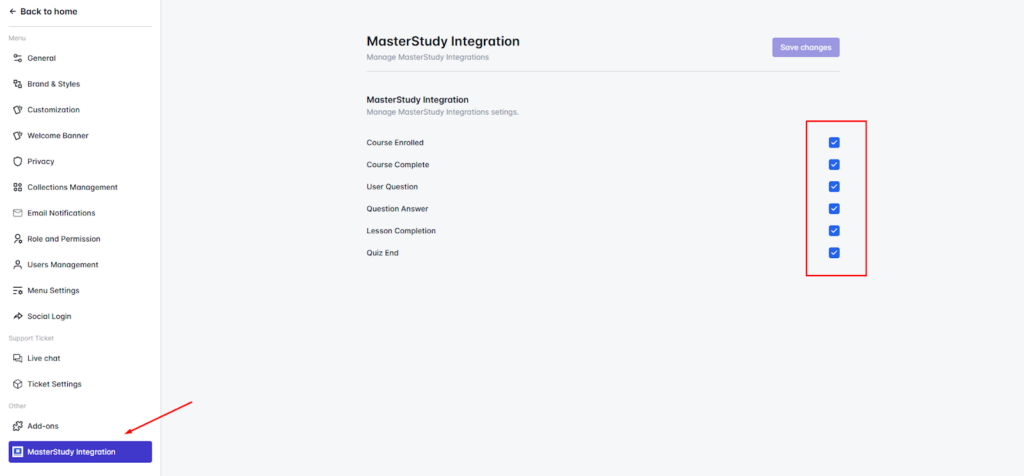 MasterStudy Integration