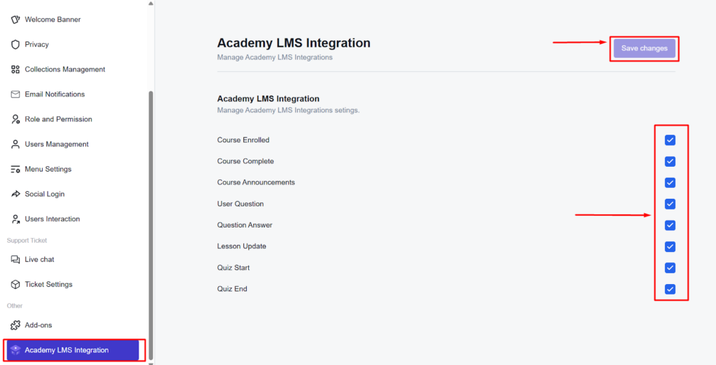 Academy LMS Integration