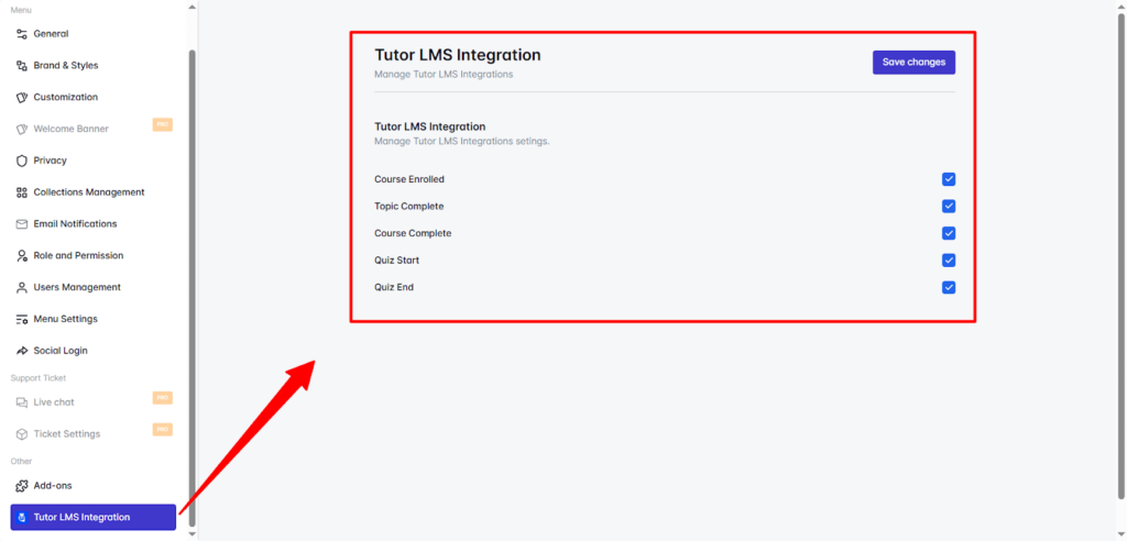 Tutor LMS integration 