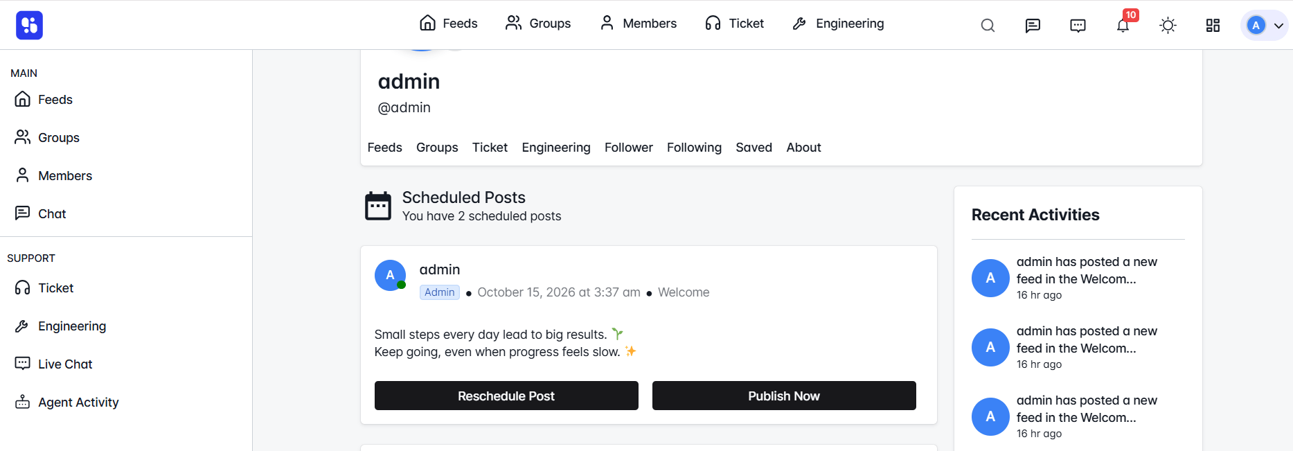 Scheduled Posts Page Overview Scheduled Posts Page Overview