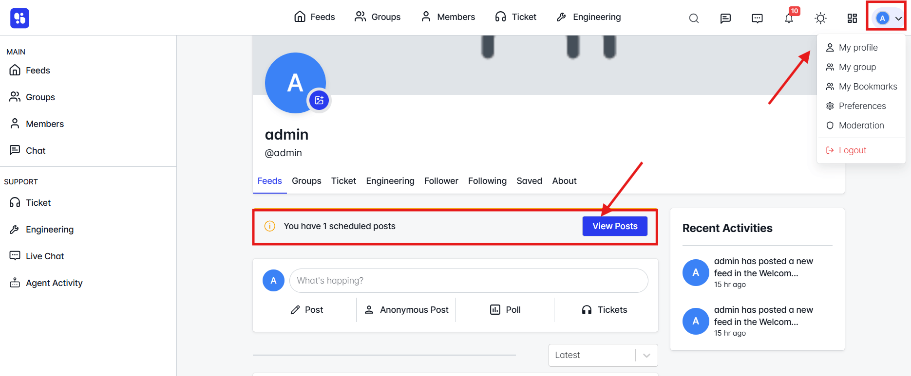 Access Scheduled Posts from Your Profile Access Scheduled Posts from Your Profile