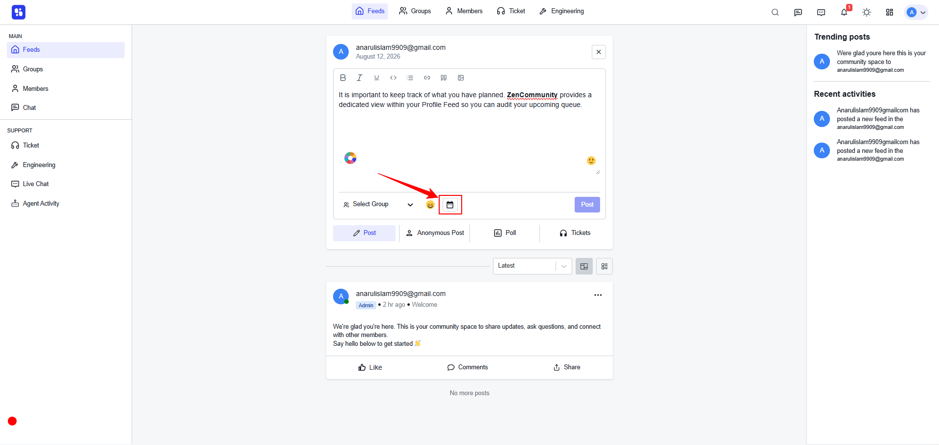 Access the Schedule Settings