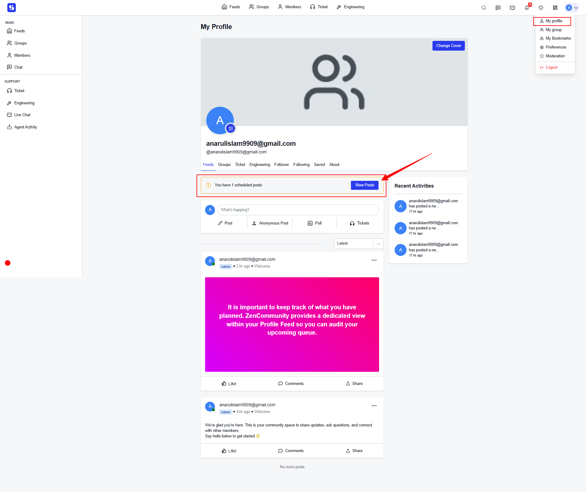 Viewing and Managing Your Scheduled List