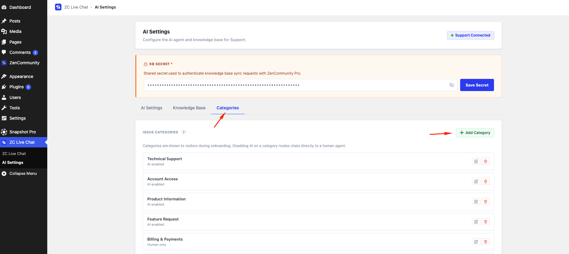 Creating a Category