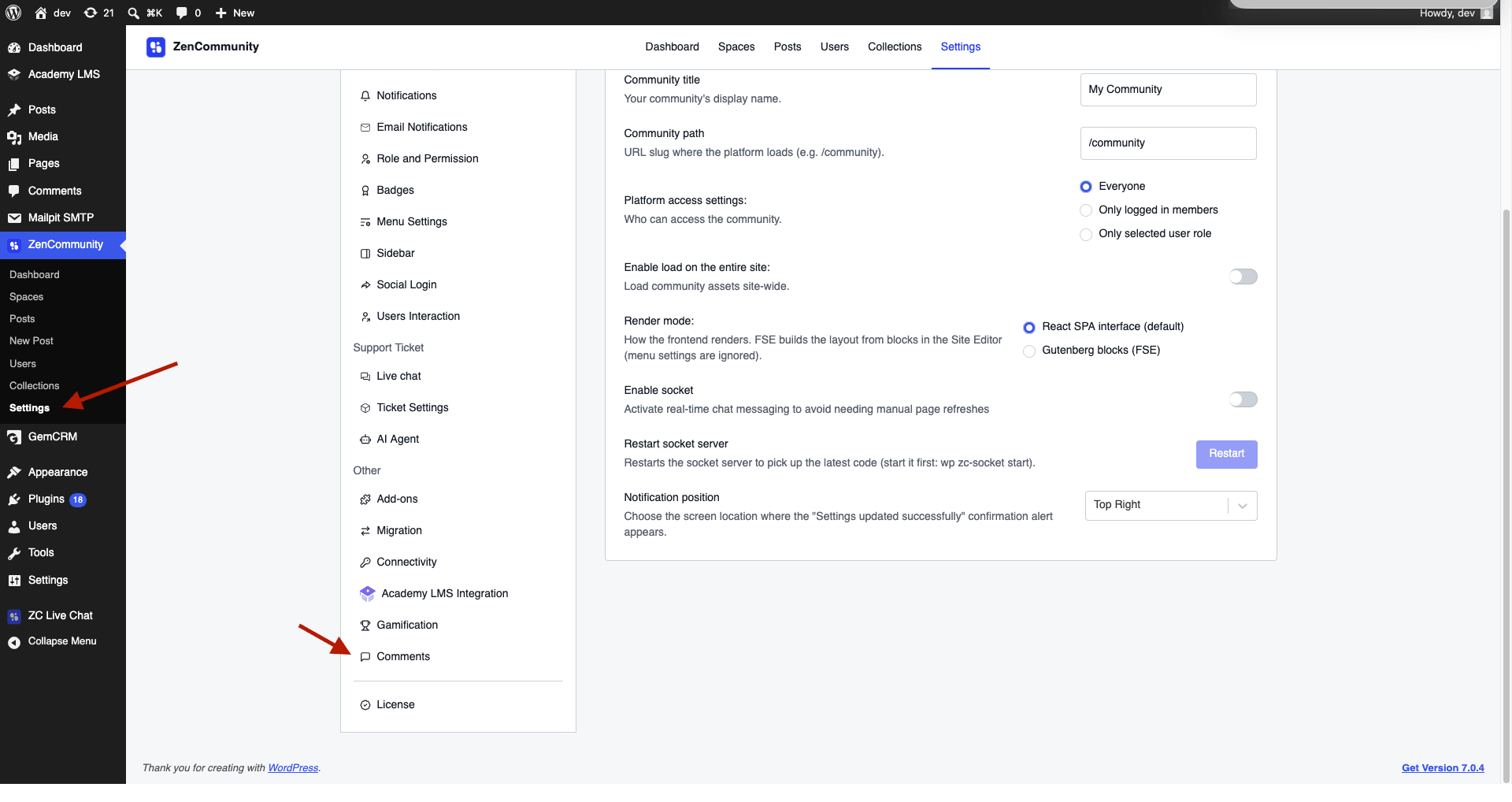 Configure ZenCommunity Comments General Settings Configure ZenCommunity Comments General Settings